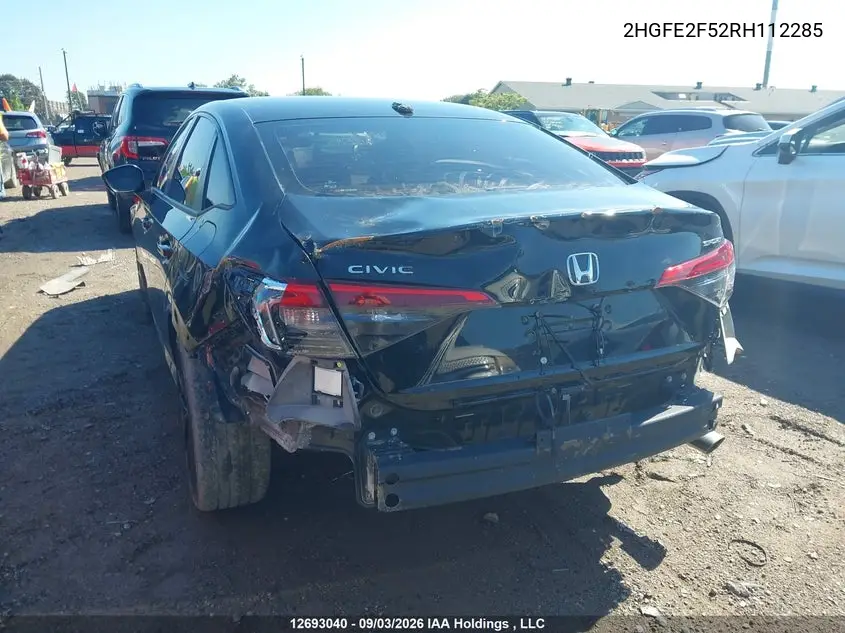 2024 HONDA CIVIC VIN 2HGFE2F52RH112285 — фото 6