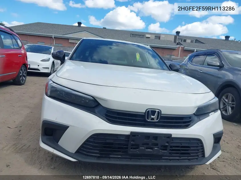 2024 HONDA CIVIC VIN 2HGFE2F59RH113286 — фото 12