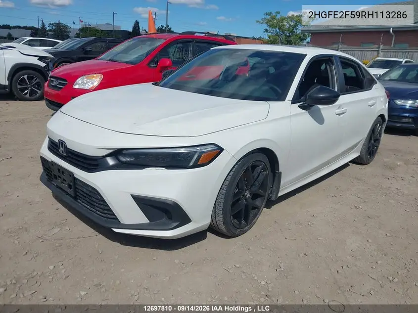 2024 HONDA CIVIC VIN 2HGFE2F59RH113286 — фото 2