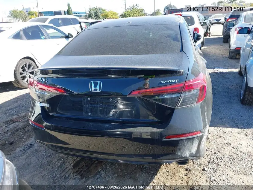 2024 HONDA CIVIC VIN 2HGFE2F52RH115901 — фото 16