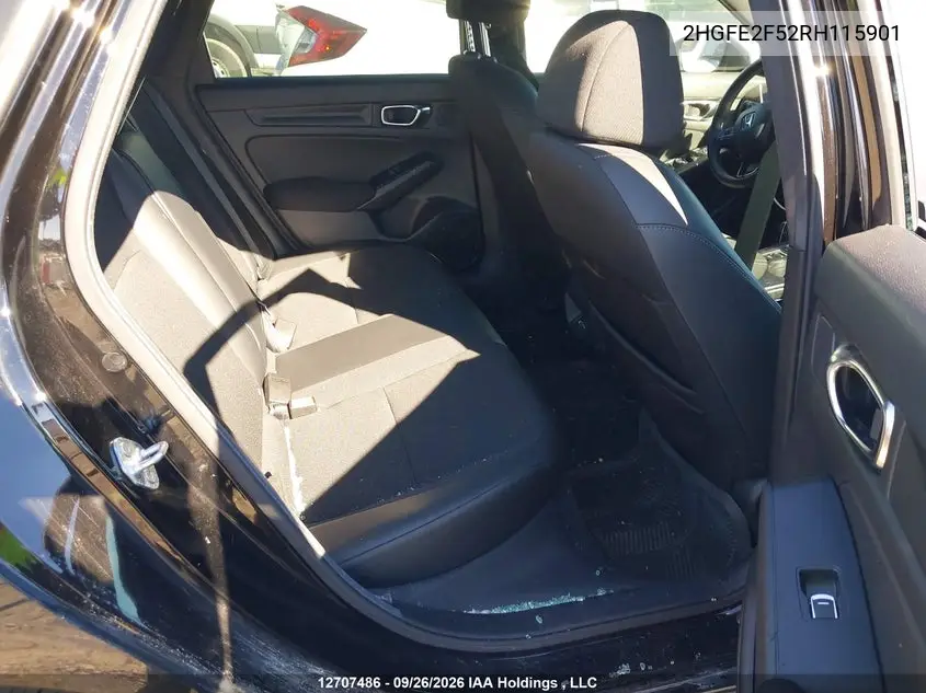 2024 HONDA CIVIC VIN 2HGFE2F52RH115901 — фото 8