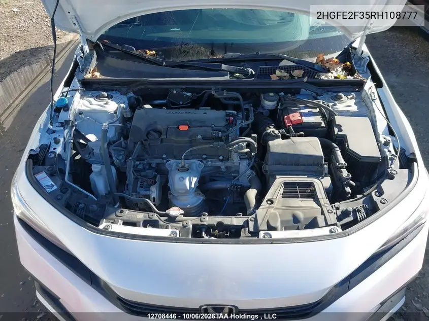 2024 HONDA CIVIC VIN 2HGFE2F35RH108777 — фото 10