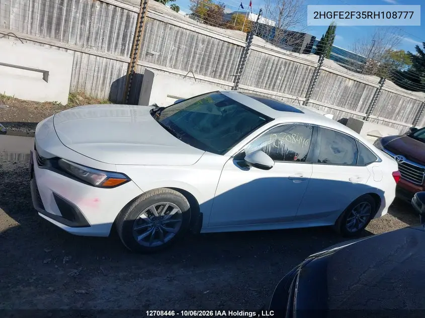 2024 HONDA CIVIC VIN 2HGFE2F35RH108777 — фото 14