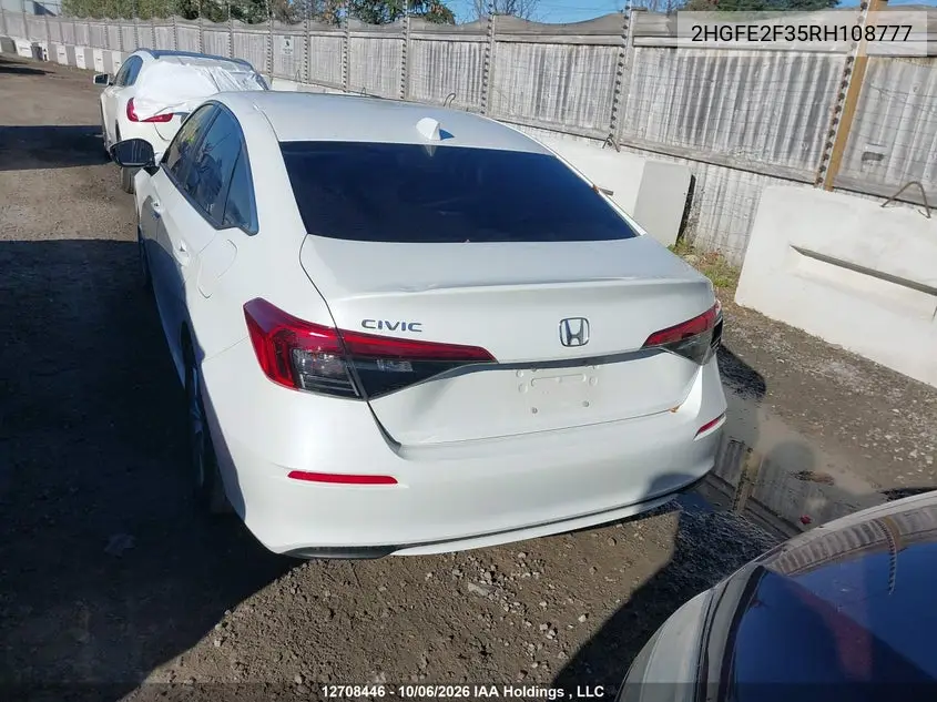 2024 HONDA CIVIC VIN 2HGFE2F35RH108777 — фото 16