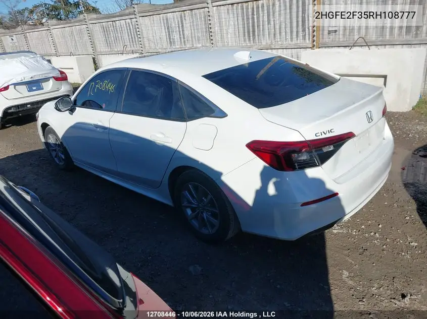 2024 HONDA CIVIC VIN 2HGFE2F35RH108777 — фото 3