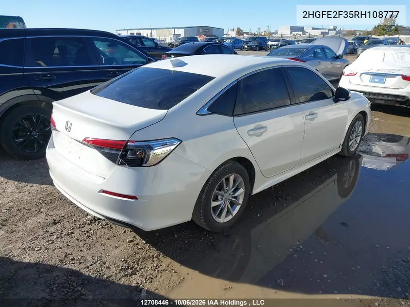2024 HONDA CIVIC VIN 2HGFE2F35RH108777 — фото 4