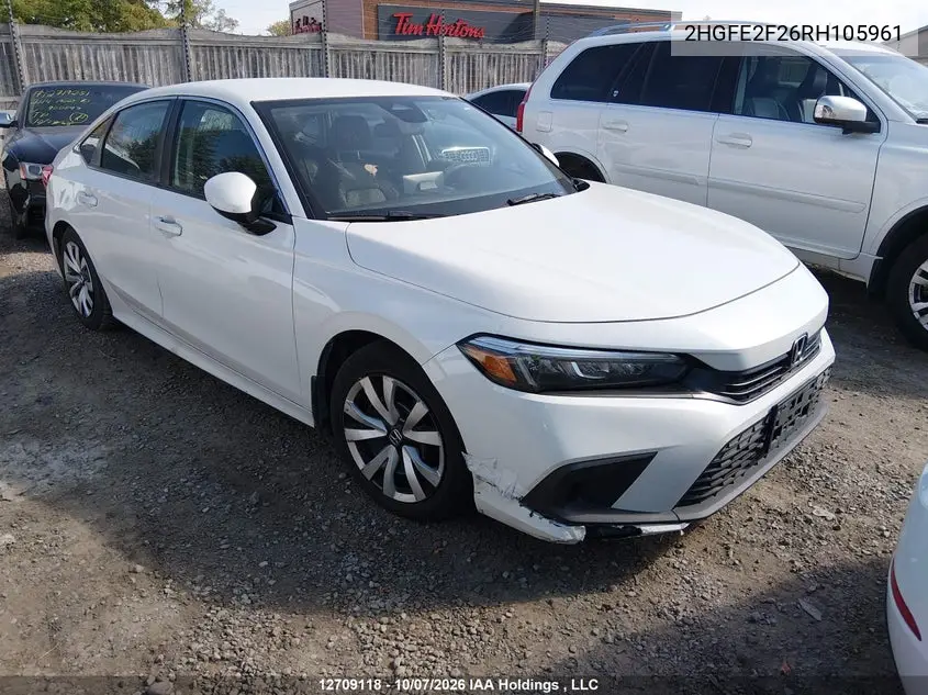 HONDA CIVIC 2024, VIN 2HGFE2F26RH105961