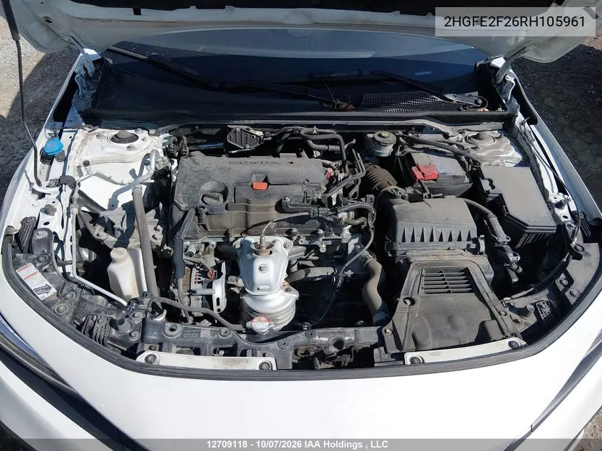 2024 HONDA CIVIC VIN 2HGFE2F26RH105961 — фото 10