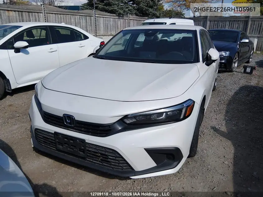 2024 HONDA CIVIC VIN 2HGFE2F26RH105961 — фото 11