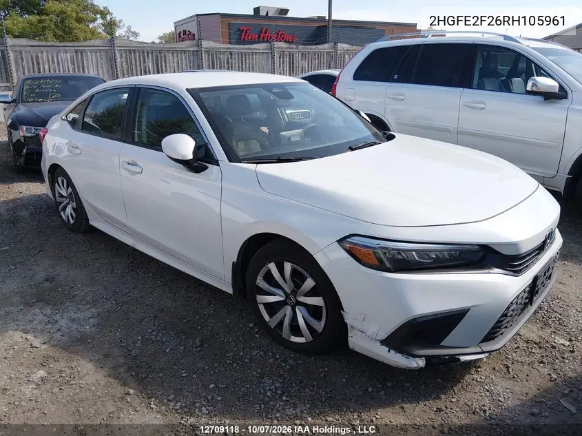 2024 HONDA CIVIC VIN 2HGFE2F26RH105961 — фото 12