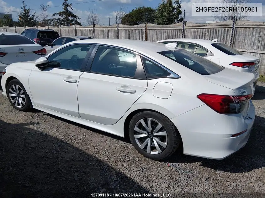 2024 HONDA CIVIC VIN 2HGFE2F26RH105961 — фото 13