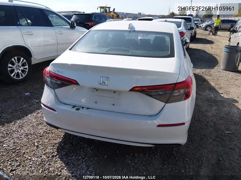 2024 HONDA CIVIC VIN 2HGFE2F26RH105961 — фото 15