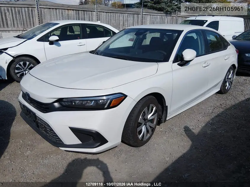 2024 HONDA CIVIC VIN 2HGFE2F26RH105961 — фото 2