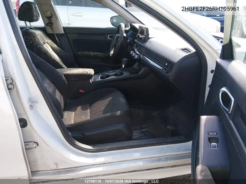2024 HONDA CIVIC VIN 2HGFE2F26RH105961 — фото 5