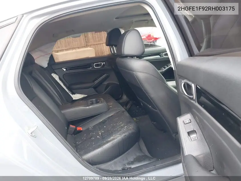 2024 HONDA CIVIC VIN 2HGFE1F92RH003175 — фото 8