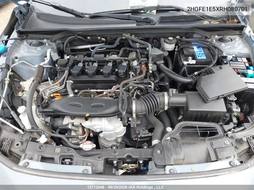 2024 HONDA CIVIC VIN 2HGFE1E5XRH080701 — фото 10