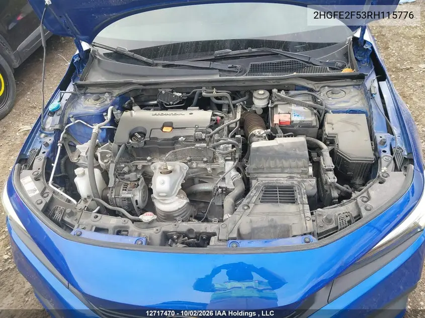 2024 HONDA CIVIC VIN 2HGFE2F53RH115776 — фото 10