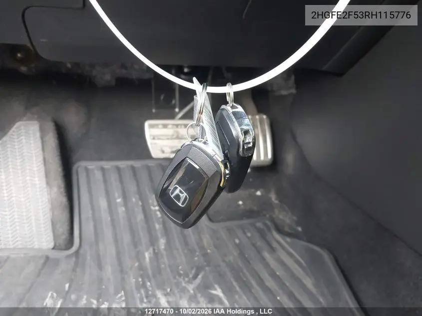 2024 HONDA CIVIC VIN 2HGFE2F53RH115776 — фото 11