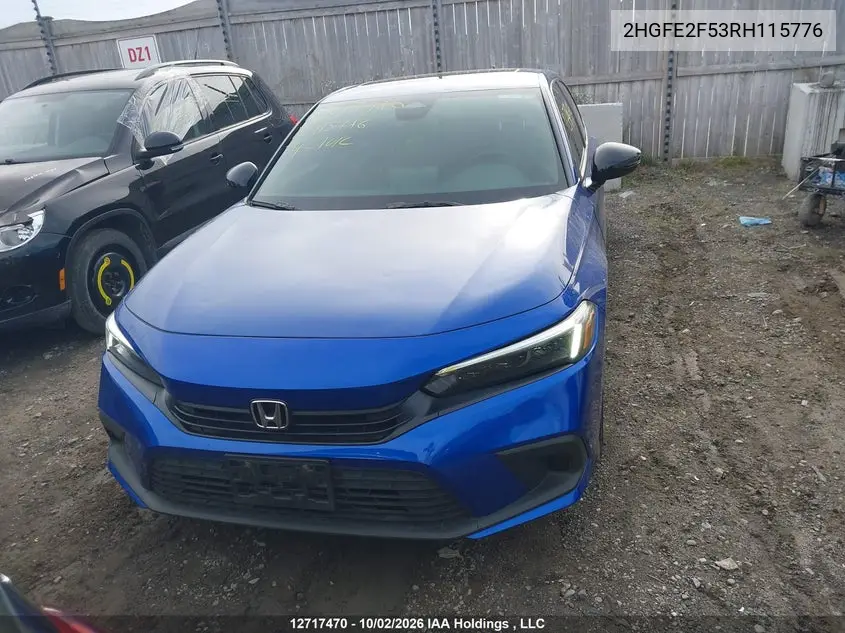 2024 HONDA CIVIC VIN 2HGFE2F53RH115776 — фото 12