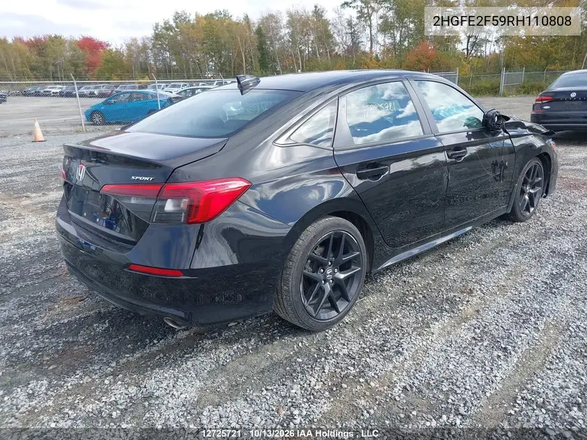 2024 HONDA CIVIC VIN 2HGFE2F59RH110808 — фото 4