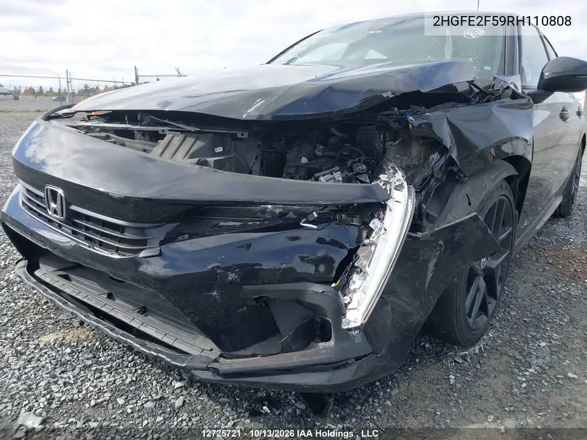 2024 HONDA CIVIC VIN 2HGFE2F59RH110808 — фото 6