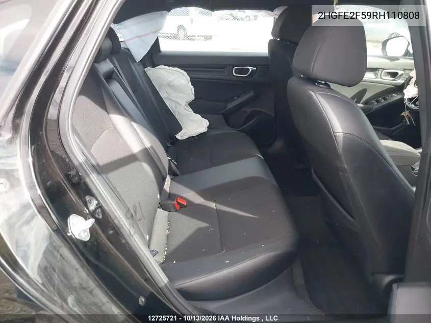 2024 HONDA CIVIC VIN 2HGFE2F59RH110808 — фото 8