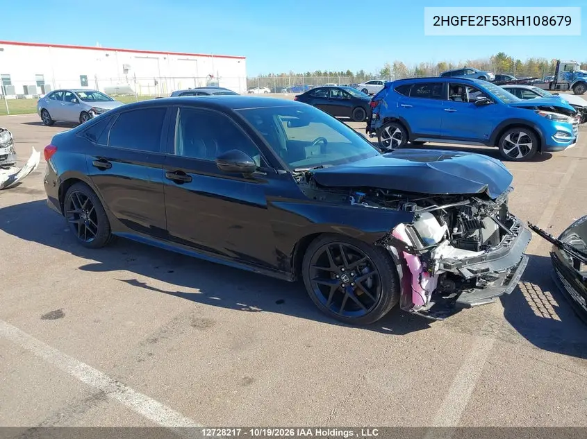 HONDA CIVIC 2024, VIN 2HGFE2F53RH108679