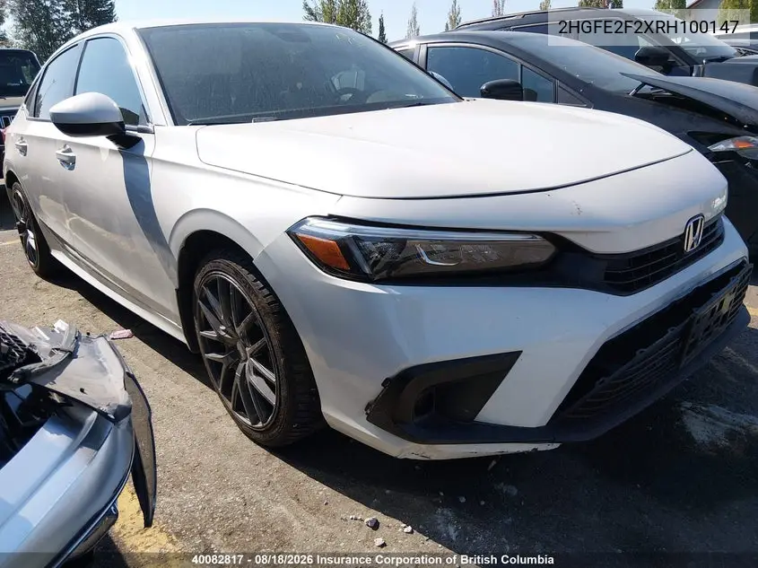 HONDA CIVIC 2024, VIN 2HGFE2F2XRH100147