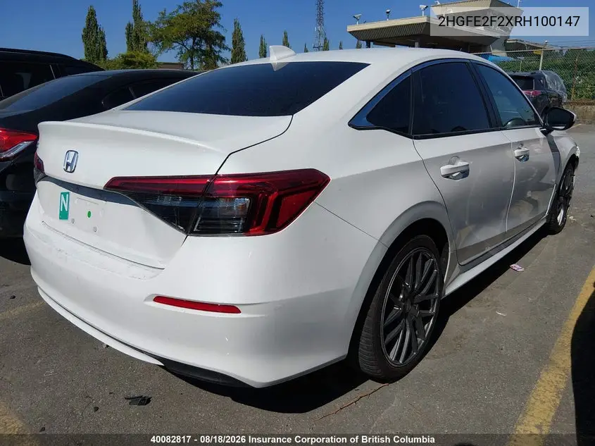 2024 HONDA CIVIC VIN 2HGFE2F2XRH100147 — фото 4