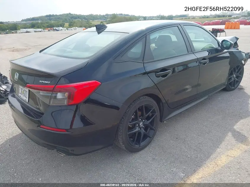 2024 HONDA CIVIC VIN 2HGFE2F56RH522099 — фото 4