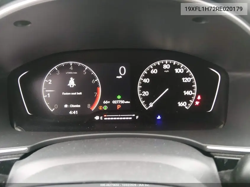 2024 HONDA CIVIC VIN 19XFL1H72RE020179 — фото 7