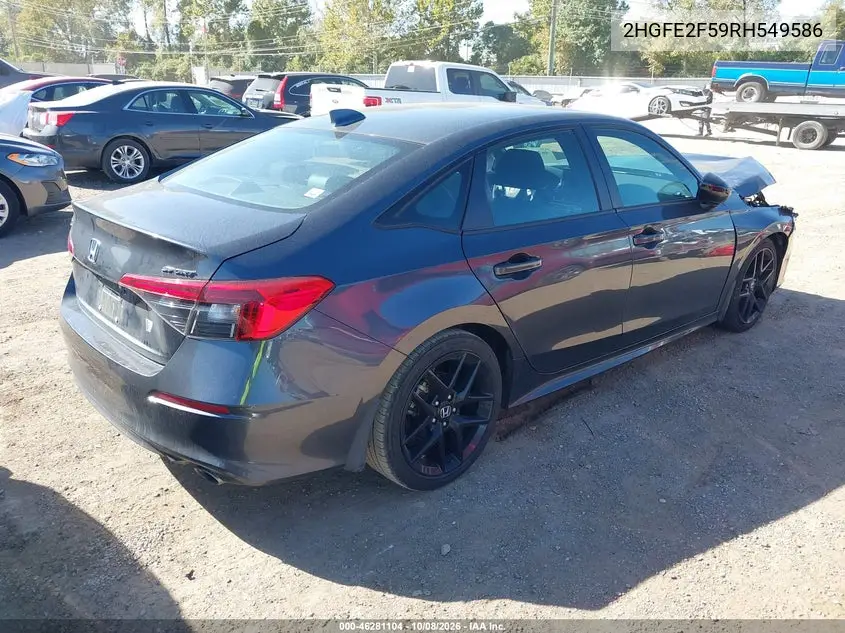 2024 HONDA CIVIC VIN 2HGFE2F59RH549586 — фото 4