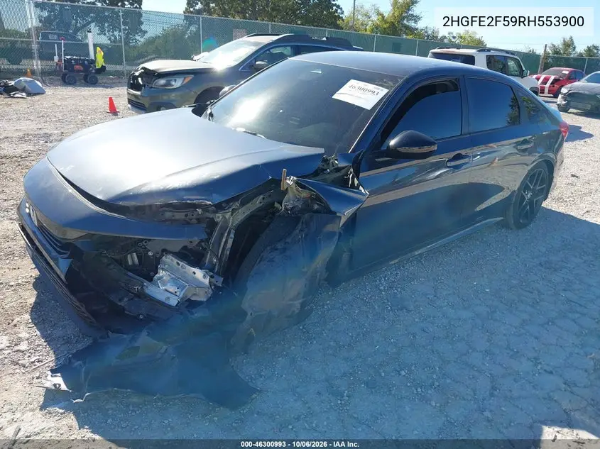 2024 HONDA CIVIC VIN 2HGFE2F59RH553900 — фото 2