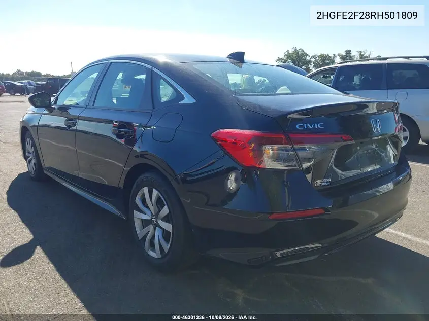 2024 HONDA CIVIC VIN 2HGFE2F28RH501809 — фото 3