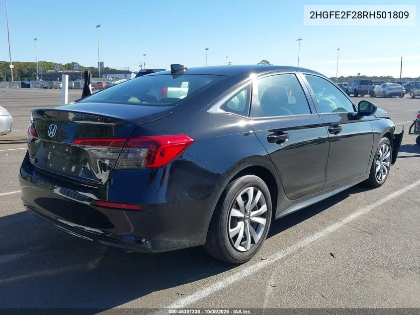 2024 HONDA CIVIC VIN 2HGFE2F28RH501809 — фото 4