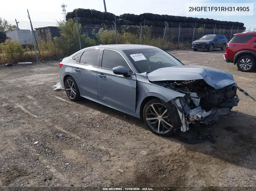 HONDA CIVIC 2024, VIN 2HGFE1F91RH314905