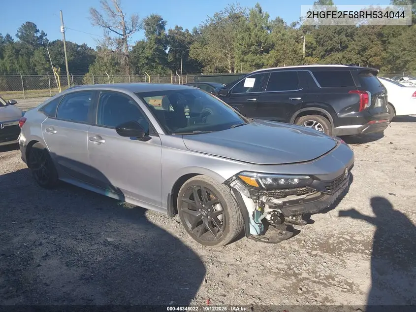 HONDA CIVIC 2024, VIN 2HGFE2F58RH534044