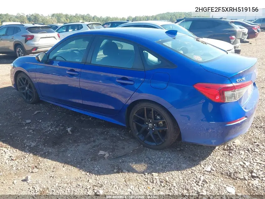 2024 HONDA CIVIC VIN 2HGFE2F5XRH519156 — фото 3