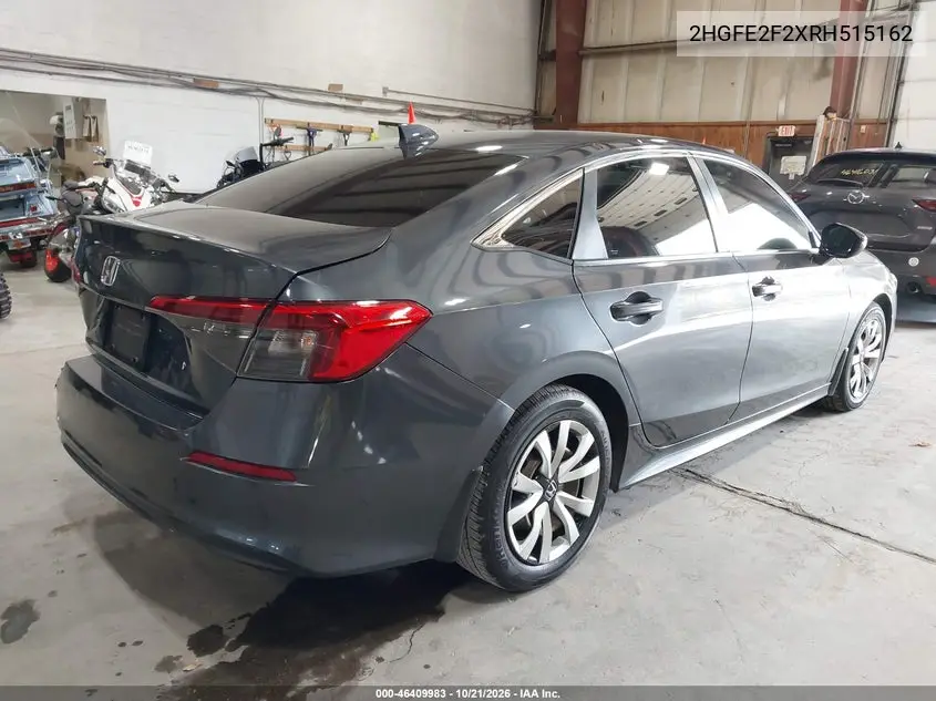 2024 HONDA CIVIC VIN 2HGFE2F2XRH515162 — фото 4