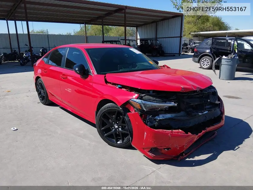HONDA CIVIC 2024, VIN 2HGFE2F59RH553167