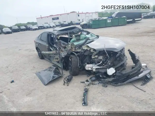 HONDA CIVIC 2025, VIN 2HGFE2F51SH107004