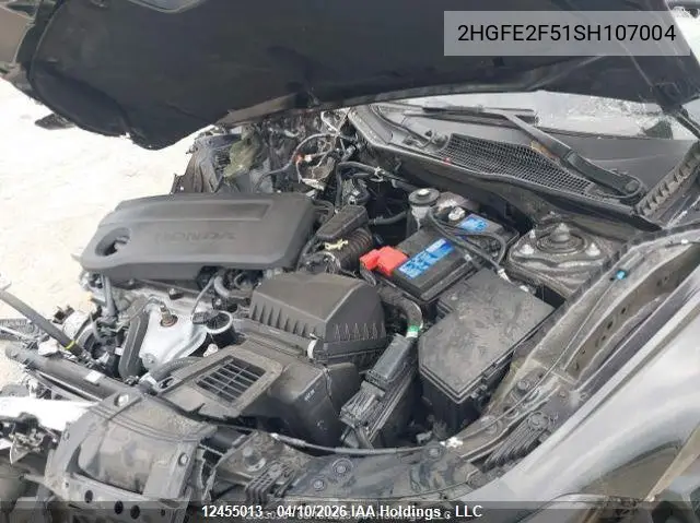 2025 HONDA CIVIC VIN 2HGFE2F51SH107004 — фото 10