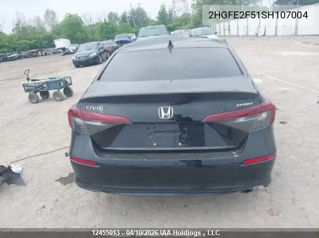 2025 HONDA CIVIC VIN 2HGFE2F51SH107004 — фото 16