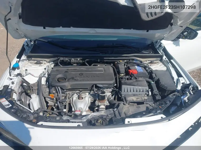 2025 HONDA CIVIC VIN 2HGFE2F23SH107298 — фото 10