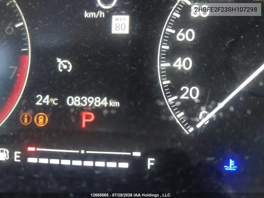 2025 HONDA CIVIC VIN 2HGFE2F23SH107298 — фото 15