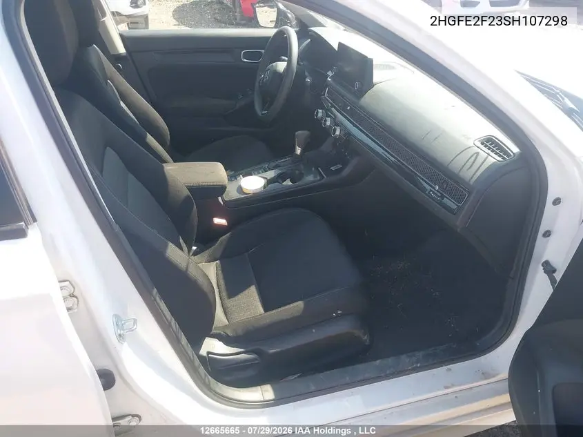 2025 HONDA CIVIC VIN 2HGFE2F23SH107298 — фото 5