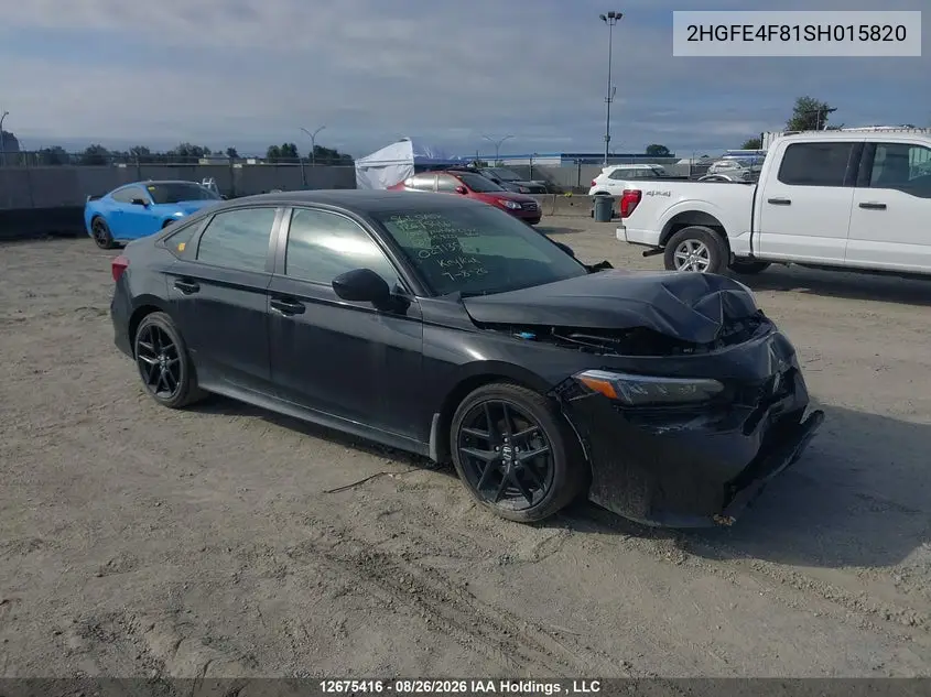 HONDA CIVIC 2025, VIN 2HGFE4F81SH015820