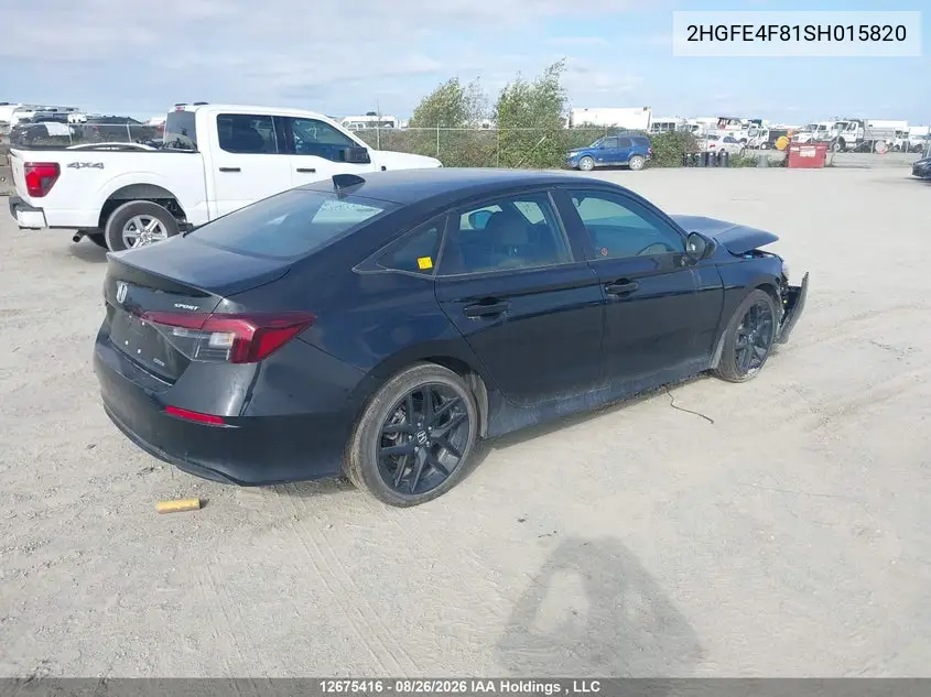 2025 HONDA CIVIC VIN 2HGFE4F81SH015820 — фото 4