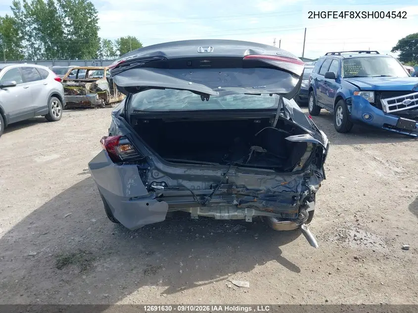 2025 HONDA CIVIC VIN 2HGFE4F8XSH004542 — фото 15