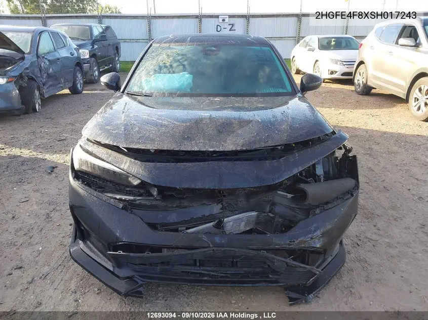 2025 HONDA CIVIC VIN 2HGFE4F8XSH017243 — фото 12